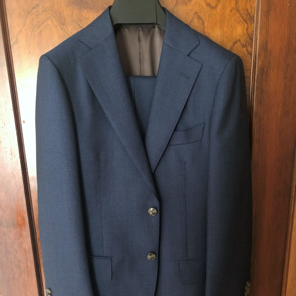 SuitSupply Men's Lazio Blue Check Suit 36 NEW